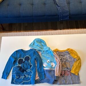3t Disney Jumping Beans long sleeve shirts & Cat & Jack monster hoodie set of 3